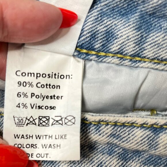 Pearl Embellished Light Wash High-Waisted Denim Jeans XLarge - Picture 7 of 8